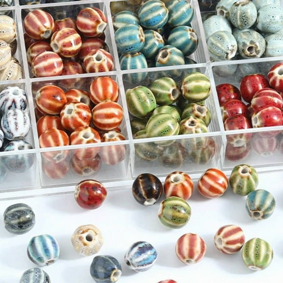 20pcs 11mm watermelon ceramic beads – fruit round beads for DIY jewelry making, bracelet necklace craft supplies