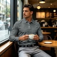 thumbnail image 5 of Fabrcox S-4XL Long Sleeve Polo Shirts for Men with Pockets Collared Work Shirt for Men Office Casual Plain Classic Fit Workout Golf Shirt Men Gray XXXL, 5 of 8