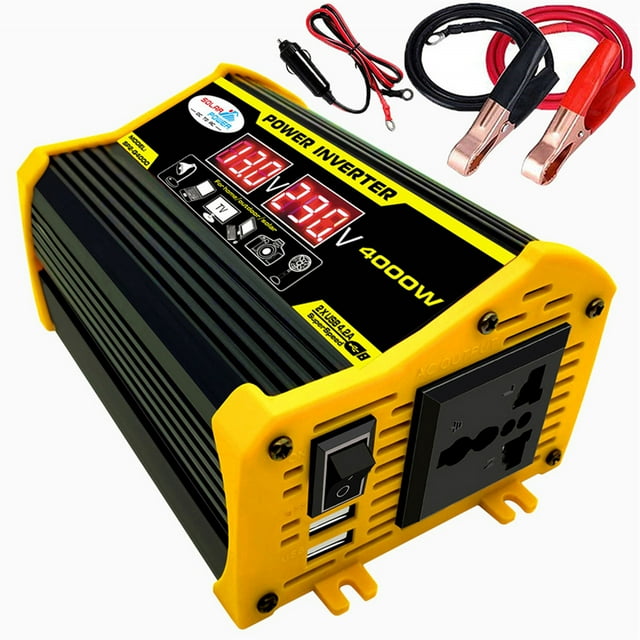Portable Inverter Car Power Inverters DC12Volt To AC110220Volt Transformer 4000W Modified SineWave Inverter Dual USB Display Auto Inverters