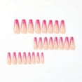 thumbnail image 6 of Fofosbeauty 24pcs Press on False Nails, Long Coffin Fake Nails, French Hot Pink on Fire, 6 of 8
