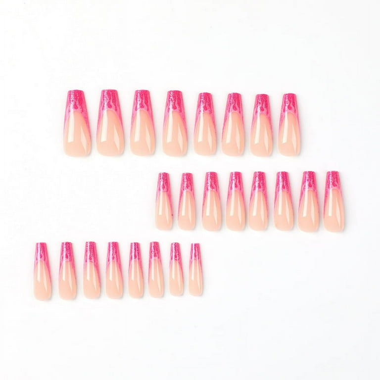 Hot pink 2024 acrylic nails coffin