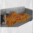 thumbnail image 6 of Compass Soft Flannel Fleece Throw Blanket, Bicolour Design Repeating Pattern with Windrose in Rhombuses Print, Cozy Plush for Indoor and Outdoor Use, 50" x 60", Orange and Vermilion, by Ambesonne, 6 of 6
