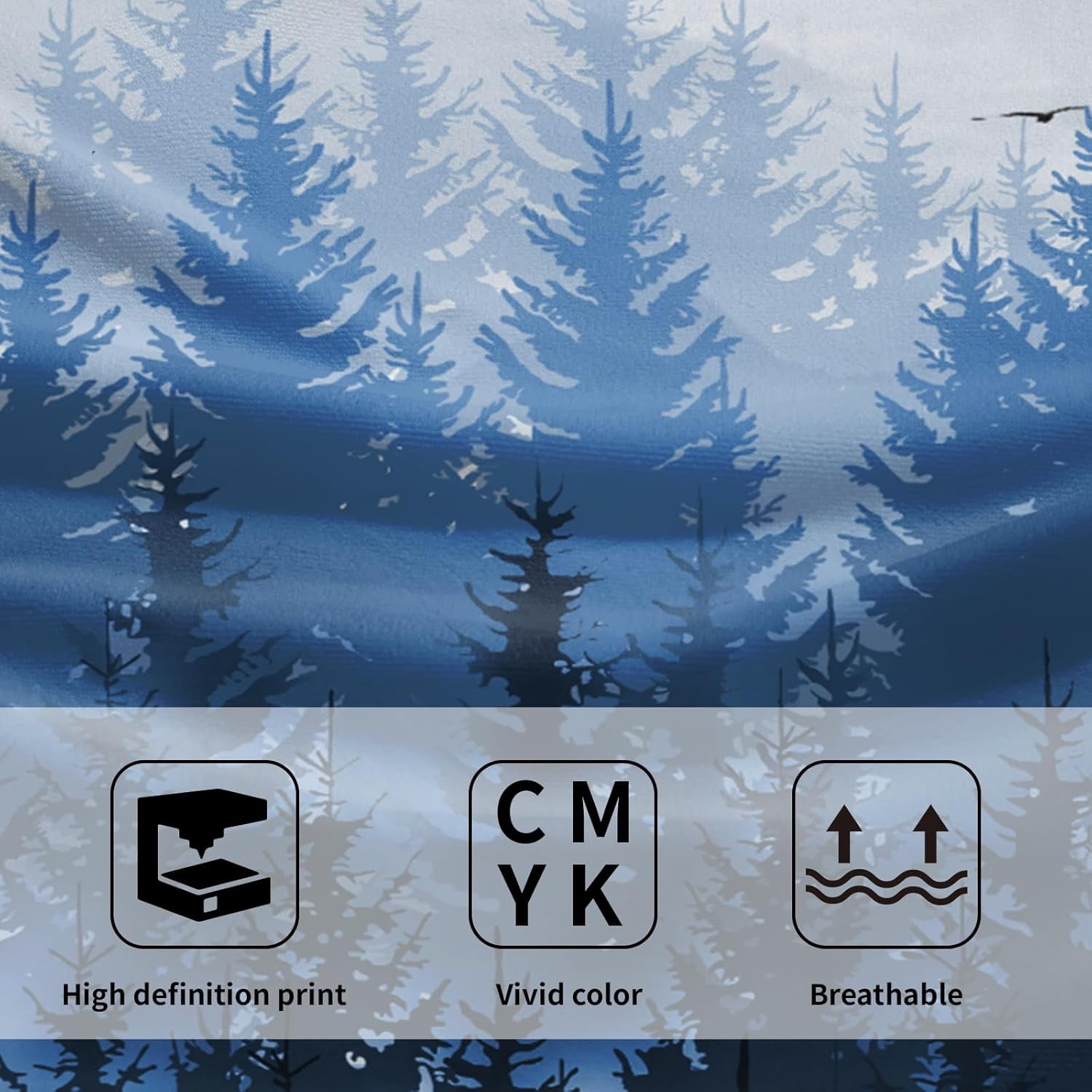 Foggy Forest Hand Towels 2 Pieces, Blue Winter Birch Trees Nature Landscape Towels Soft Quick Dry Microfiber Towel Multipurpose for Bathroom Hotel Gym Spa,28X14 Inch