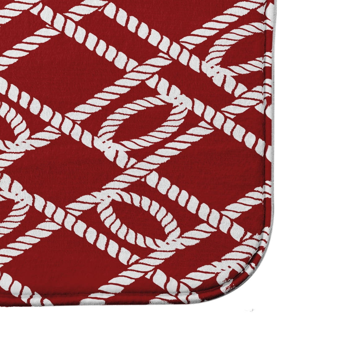 Simply Daisy 34" x 21" Plush Microfiber Red Know the Ropes Bath Mat