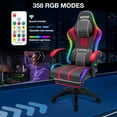 thumbnail image 5 of Hoffree Big and Tall Gaming Chair with Speakers Office Chair with Footrest Heavy Duty Gamer Chair with Lumbar Support Height Adjustable 360-Swivel Seat and Headrest for Adults, 400lbs, 5 of 11