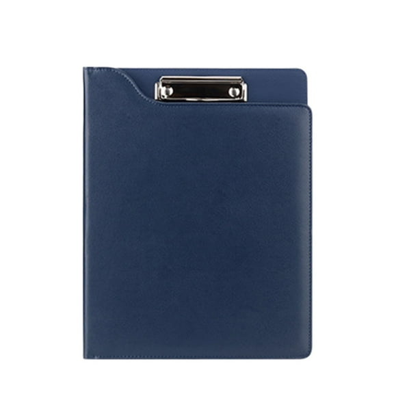 CAIMYY Multifunctional A4 Folder Clipboard Leather Portfolio With Cover Pocket Writing Pad Notepad For Business Travel Blue