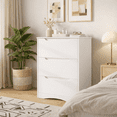 thumbnail image 6 of 3-Piece Queen Bedroom Set: Upholstered Platform Bed with Charging Station & LED Lights + 2 Drawers Nightstands + 3 Drawer Dresser with Anti-Tip Safety– Bedroom Furniture Set, Dark Gray/Beige, 6 of 9