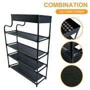 5-Tier Free Standing Shoe Rack, 30.9 Inches Shoe Shelf, Entryway Shoe Organizer Storage Cabinet, Black