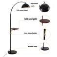 thumbnail image 6 of Modern Floor Lamp with Shelves,Wood Shelf End Table Floor Lamp with Maeble Base for Living Room Dining Room Black, 6 of 8