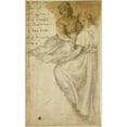 thumbnail image 2 of After Andrea del Sarto 11x14 Gold Ornate Wood Frame and Double Matted Museum Art Print Titled - Saint Anne and Standing Woman with Salver, 2 of 4