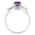 thumbnail image 4 of Three-Stone Engagement Ring for Women - 2ct Simulated Alexandrite in 14K White Gold Promise Ring, 4 of 6