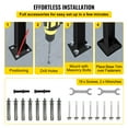 thumbnail image 2 of KFFKFF Wrought Iron Handrail, Adjustable Front Porch Hand Railings, Black Transitional Hand Rail for Wooden Stairs with Installation Kit, Fit 1 or 2 Steps Outdoor Stair Railing,, 2 of 9