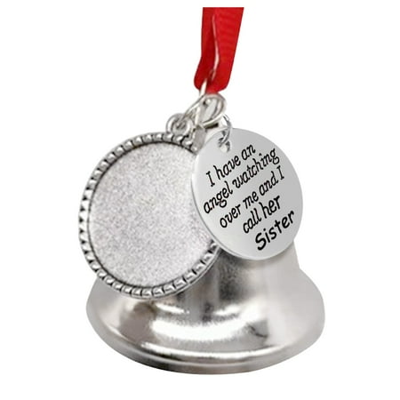 

Silver Bell Hangs Heat Transfer Photo Bell Pendant Christmas Bell Commemorative Relatives Ornament Christmas Commemorative Ornament Christmas Gift Acrylic Chandelier Crystals Garland Vintage Hand