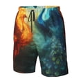 thumbnail image 4 of Fotbe Red And Blue Fire Peacock Trajes de Baño Estampados para Hombre, Shorts de Verano de Secado Rápido, Ropa de Playa, Bañadores-Small, 4 of 6