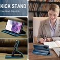 thumbnail image 5 of Leather Case for Samsung Galaxy S20FE Card Slot Folio Flip Wallet Case for Samsung Galaxy S20FE Premium PU Magnetic Kickstand Cover Soft TPU Inner Case Blue, 5 of 14