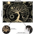 thumbnail image 5 of Sun and Moon Tapestry Tree of Life Wall Tapestry for Bedroom Aesthetic Black and Gold Wall Hanging Home Decor for Dorm Living Room 51in x 60in, 5 of 6