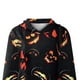 thumbnail image 3 of Sudadera con capucha para mujer, informal, estampada, colorida, hecha de poliéster, suave, cómoda, elegante, cálida, lo suficientemente resistente par Rojo negro M Yinane Vestido de sudadera, 3 of 4