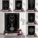 thumbnail image 2 of Tapiz de mandala de tarot de luna y sol negro dorado, tapiz colgante de pared de brujería hippie, alfombras de pared, decoración de dormitorio, tapiz psicodélico, 2 of 4
