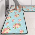 thumbnail image 2 of Kitchen Rugs Sets Of 2,Pioneer Flower Floral Print Pattern Anti Fatigue Kitchen Mat Rugs Non Slip Washable,Decorative Kitchen Floor Mats for Kitchen,Sink,Laundry,17"x47"+17"x47", 2 of 5