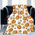 thumbnail image 5 of Halloween Pumpkin Throw Blanket - Super Soft 100x70cm Flannel Bedspread (Thanksgiving Decor & Gift), 5 of 6