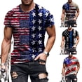 thumbnail image 2 of DYMADE Mens American Flag Short Sleeve Round Neck 4th July Patriotic T-shirts Top, 2 of 3
