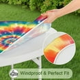thumbnail image 5 of Colorful Tie Dye Spiral Pattern Round Fitted Tablecloth with Elastic Edge,Dining Table Cover Waterproof,Outdoor Round Tablecloth for Camping,Dining,Indoor and Outdoor, 5 of 7