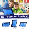 thumbnail image 6 of Kids Durable Handle Case for Samsung Galaxy Tab S9/S9 FE, Silicone PC Heavy Duty Protection 360 Rotating Ring Stand/Adjustable Shoulder Strap for Samsung Galaxy Tab S9/S9 FE, Navy+Blue, 6 of 8