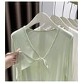 thumbnail image 5 of VISALY Cropped Cardigan Long Sleeve Cardigan Women's Thin Feel Sun Clothes Women's Mm Summer Ice Blouse Cardigan with Shawl Jacket Shirt Open Front Cardigan Thin Cardigans Lightweight Green Xxl, 5 of 8