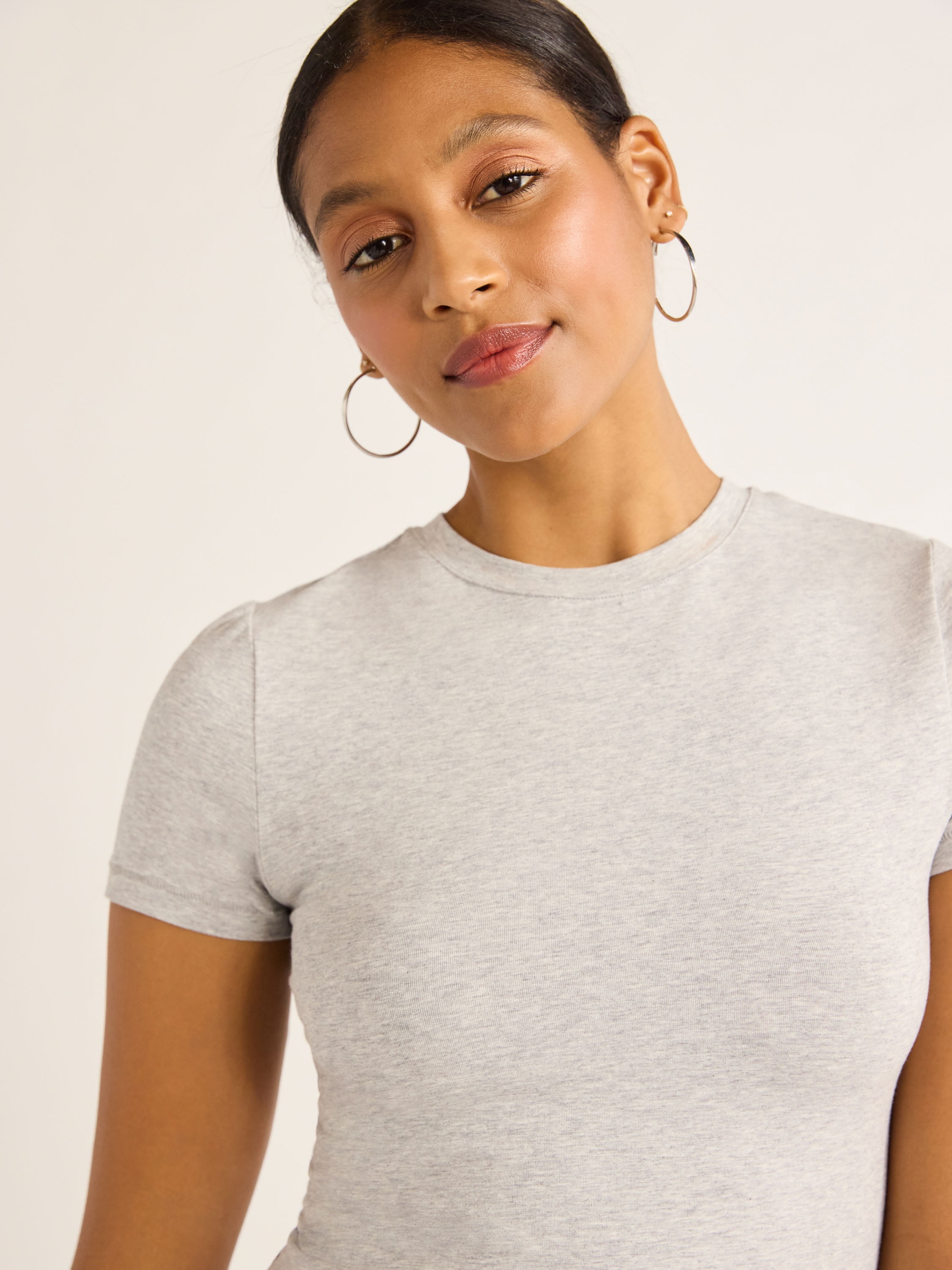 Scoop Women’s Stretch Cotton Blend Baby Tee with Short Sleeves, XS-XXL