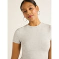 thumbnail image 4 of Scoop Women’s Stretch Cotton Blend Baby Tee with Short Sleeves, XS-XXL, 4 of 4
