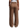 thumbnail image 7 of Ghalytn Sweatpants Women's Elastic Drawstring Waist, Seam-Decor Wide Leg Soft Fleece Loose Pants with Pockets, 7 of 7