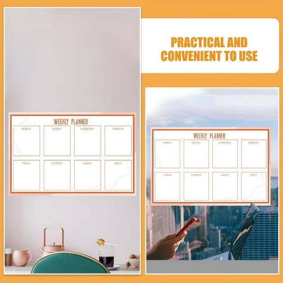 CCOCC Self-adhesive Weekly Planner Whiteboard Dry Erase Weekly Calendar Whiteboard for Home