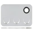 thumbnail image 4 of Spptty Cosmetic Mixing Plate Stainless Steel Makeup Professional Rectangle Shape Slotted Pigment Blending Palette With Spatula,Pigment Blending Palette,Mixing Plate Tools, 4 of 8