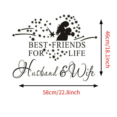Mosunx Heart Best Friends For Life Husband&Wife Wall Decal Quote Art Sticker