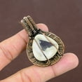 thumbnail image 3 of Natural Tree Of Life Sage Amethyst Gemstone Copper Wire Wrap Pendant 2.17", 3 of 4