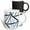 Multicolor, variant on 3drose, Seamless Abstract Mint and Black Strips Cut Out Pattern, 11oz Mug