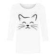 thumbnail image 4 of Royisotas 3/4 Sleeve Tops for Women Summer Casual White Womens Shirts Print Crew Neck Tshirt for Women, 4 of 4