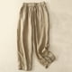 thumbnail image 3 of Pantalones de Algodón para Mujeres Fuerzas Elásticas Pantalones Cortados de Cintura, Casual Y Cómodo Pantalones Elásticos de Cintura para Mujeres, 3 of 5