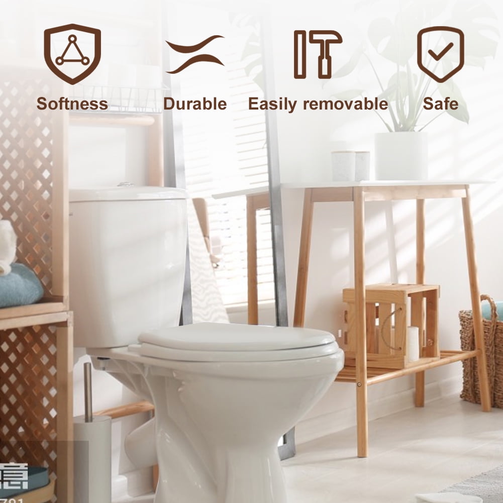 Soft Close Toilet Seat Round with Lid  White, Comfortable, Durable, Sturdy, Stain-Resistant and Easy to Clean,  Standard Toilets