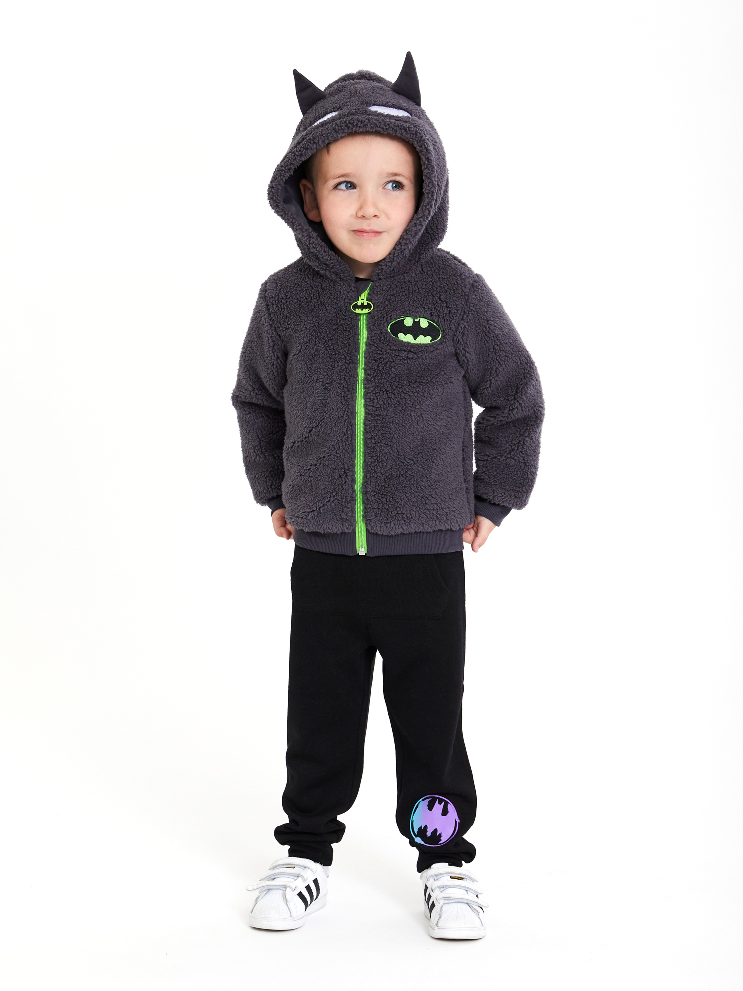 Batman Toddler Cosplay Faux Sherpa Hoodie, Sizes 12M-5T - image 4 of 6