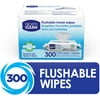 Nice 'N Clean Moist Flushable Wipes, Infused Aloe & Vitamin E, 60 Wipes (Pack of 5)
