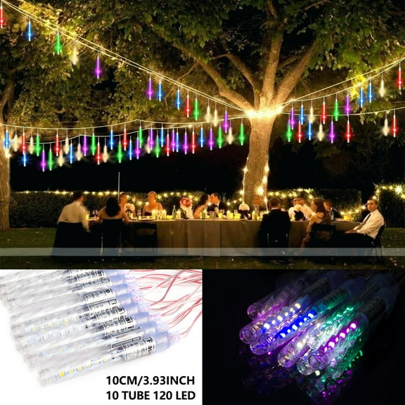 Luxmo Outdoor Waterproof Multi-color LED String Meteor Shower Falling Snow Lights Christmas Holiday Lighting, 3.94"