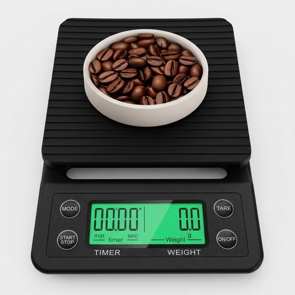 3kg Precision Coffee Scale Electronic Kitchen Grams Scale with LCD Display and Silicone Pad, Battery Operated