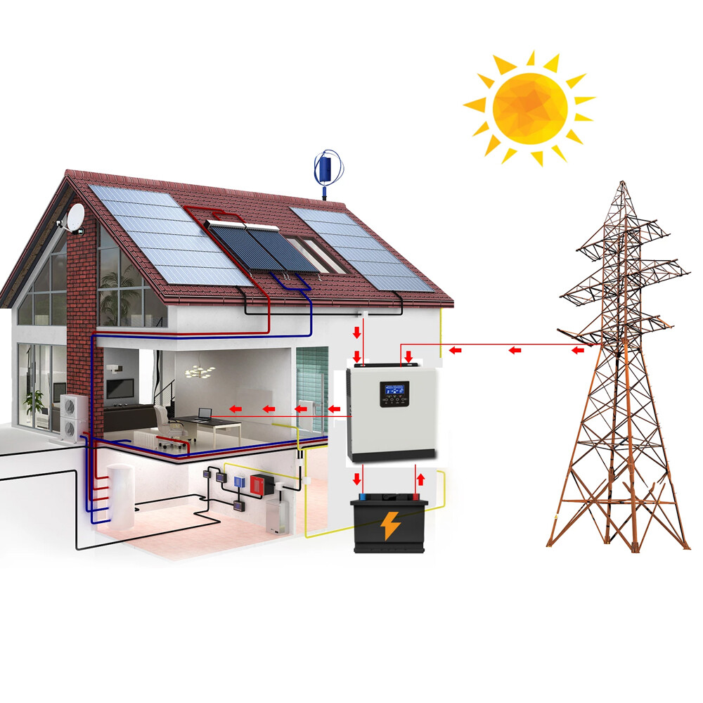 3KVA Hybrid Solar Inverter DC 24V to AC 110V Built-in 50A PWM Solar Controller
