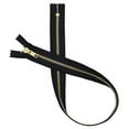 thumbnail image 2 of Golden Brass YKK Zippers No. 5 Metal 10 inch Zips in Black Pack of 12, 2 of 3