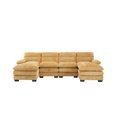 thumbnail image 6 of 111.8" Sectional Couch, U-Shaped Profile Sofa Including Two Single Seats And Two Chaise, Modern Chenille Comfy Modular Sofa with Comfy Wide Armrests and 2 Layer Seat Cushions, for Living Room, Yellow, 6 of 9