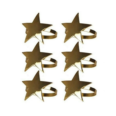 

DTYUIER 6 Pcs -Pointed Star Napkin Ring Christmas Napkin Ring Suitable for Holiday Parties Dinners Wedding Receptions Etc