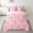 thumbnail image 2 of Manfei Candy Cane 7 Pieces Bedding Comforter Set,Sweet Dessert Full Bedding Set,Pink Red White Fitted Sheet Flat Sheet For Girls Kids,Microfiber Bedroom Decor Reversible, 2 of 8