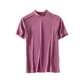 thumbnail image 1 of Yuyuzo Women's Plus Size Pajamas Top Short Sleeve Base Layer High Neck Undershirts Casual Comfy Sleep Shirts, 1 of 3