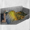 thumbnail image 6 of Mediterranean Soft Flannel Fleece Blanket, Sunflowers Field in Spring Sunset Habitat Scenery Nature Countryside Rural, Cozy Plush for Indoor and Outdoor Use, 50" x 70", Green Yellow, by Ambesonne, 6 of 6